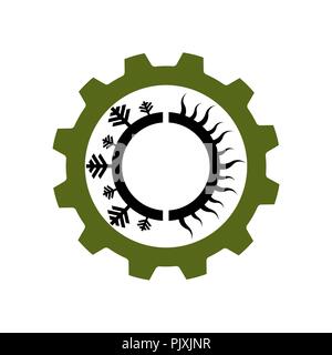 Sun and snowflake for air conditioning and heating Stock Vector
