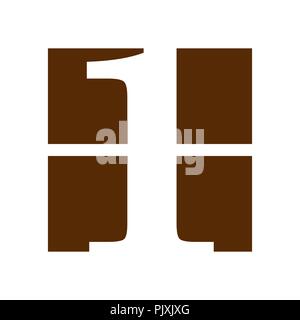 number one logo templates. Two colors graphic number one logo templates corporate identity. vector illustrations isolated on white background Stock Vector