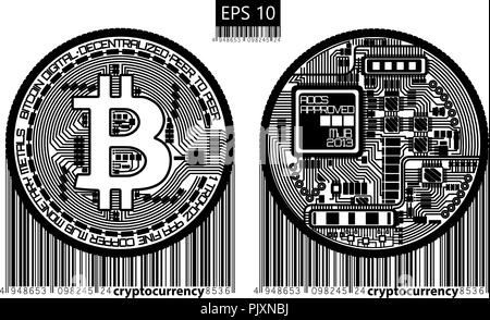 bitcoin front, back side Stock Vector