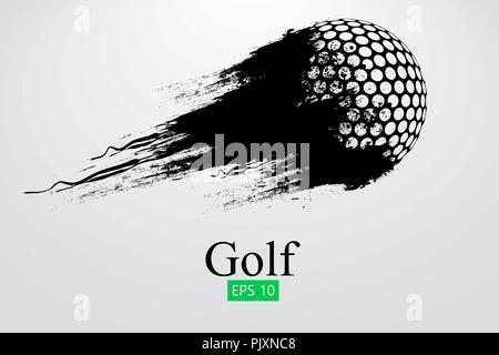 Silhouette of a golf ball. Background and text on a separate layer, color can be changed in one click. Vector illustration Stock Vector
