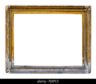 Isolated Grungy Rustic Ornate Peeling Gold Colored Art Frame Stock Photo