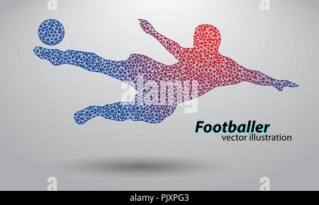 silhouette of a football player from triangles Stock Vector