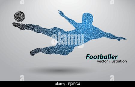 silhouette of a football player from triangles Stock Vector