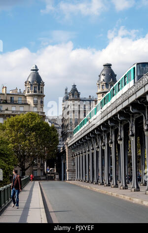 Pont de Bir-Hakeim over the Seine - Paris, France Stock Photo