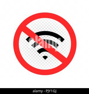 Wifi signal forbidden symbol icon Stock Vector