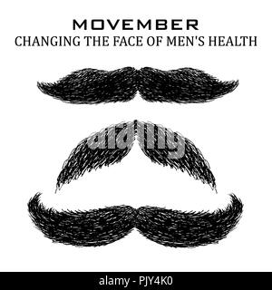 Moustache or mustache. Movember vector icons set Stock Photo - Alamy