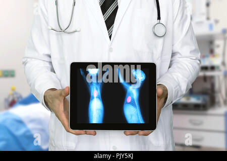 Artificial intelligence in smart healthcare hospital technology concept. Veterinarian doctor use AI biomedical algorithm detect heart disease , cancer Stock Photo