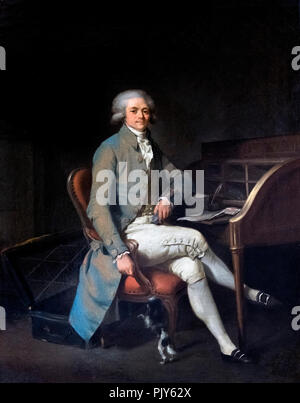 Robespierre. Portrait of the French revolutionary, Maximilien de Robespierre (1758-1794) by Louis-Leopold Boilly (1761-1845), oil on canvas, c.1791 Stock Photo