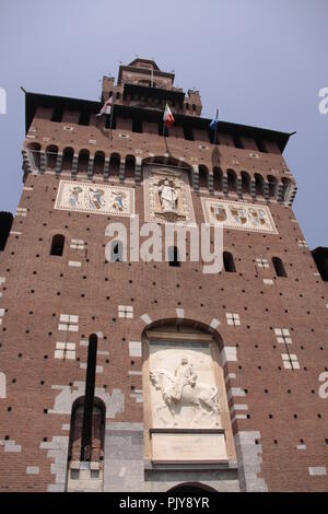 Low shot of an old building in Europe. Stock Photo