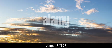 blue sky background with tiny clouds. panorama Stock Photo
