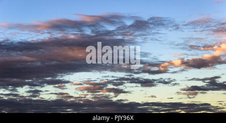 blue sky background with tiny clouds. panorama Stock Photo