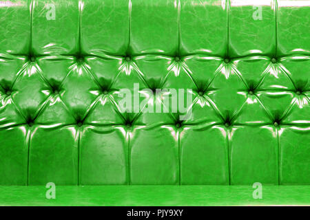 green sofa leather as background or texture Stock Photo