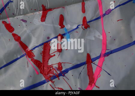 paint splatters on white background Stock Photo