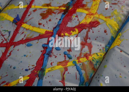 paint splatters on white background Stock Photo