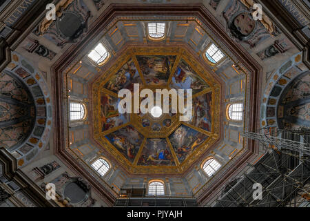 Florence, Italy - March 22, 2018: Interior view of Medici Chapel in Florence, Italy. The landmark is a part of Basilica of San Lorenzo.