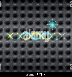 Light wave effect on pattern grunge background, stock vector Stock Vector