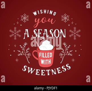 Scandinavian style, simple and stylish Merry Christmas greeting card with hand drawn elements, quotes, lettering Stock Vector