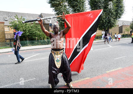 London, UK. 9th Sept 2018. Hundreds of watching the procession of the annual Hackney Carnival 2018 parade on 9th September 2018, London, UK Credit: Picture Capital/Alamy Live News Stock Photo