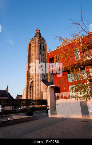 The gothic style St Walburga church in Oudenaarde (Belgium, 22/10/2011) Stock Photo