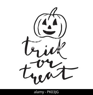 hand drawn Halloween trick or treat character cute vector Stock Vector ...