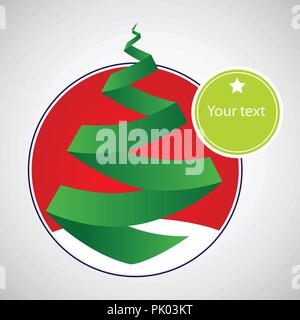 Origami Christmas Tree Card - Merry Christmas - Happy Holidays and New Year - Abstract Colorful Christmas Flyer, Cover, Badge, Greeting Card Vector Stock Vector