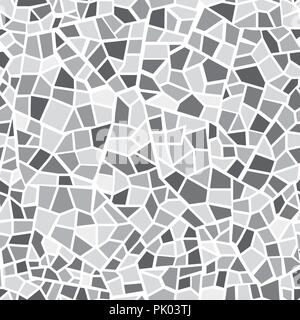 Abstract mosaic sheet seamless pattern. Geometric form chaotic blot tile background. Ceramic fragment decorative backdrop Stock Vector