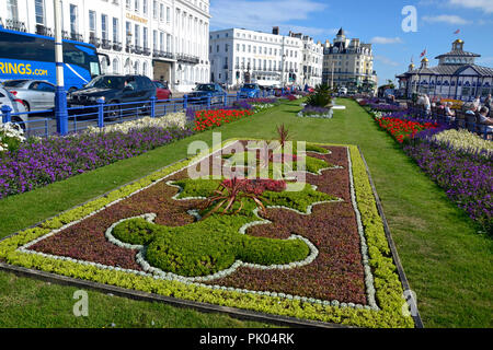 Claremont Hotel and the floral gardens on Eastbourne seafront, East Sussex, England, UK Stock Photo