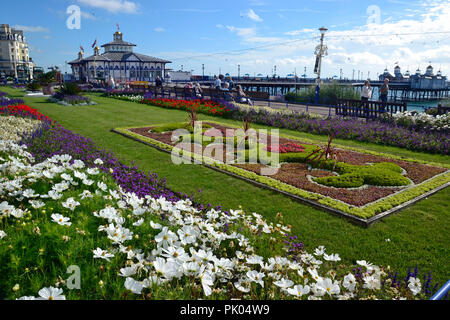 Floral gardens on Eastbourne seafront, East Sussex, England, UK Stock Photo