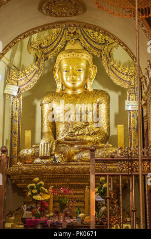 Buddha statue in temple, Myanmar Stock Photo