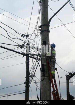 Electric pole, Electrical, São Paulo, Brazil Stock Photo