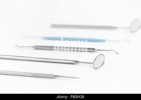 Dental Instruments on White Stock Photo
