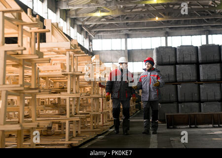 Workers in Modern Plant Stock Photo