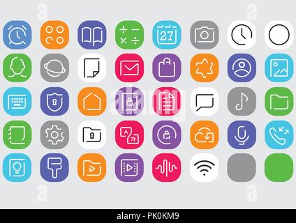 mobile application icon set Stock Vector