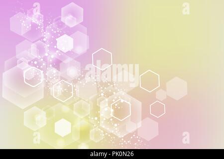 Modern futuristic background of the scientific hexagonal pattern. Virtual abstract background with particle, molecule structure for medical, technology, chemistry, science. Social network vector Stock Vector