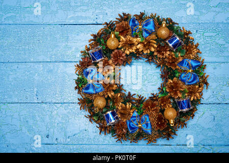 Christmas wreath top view Stock Photo