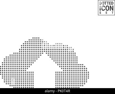 dotted shape cloud data upload connection server vector illustration ...
