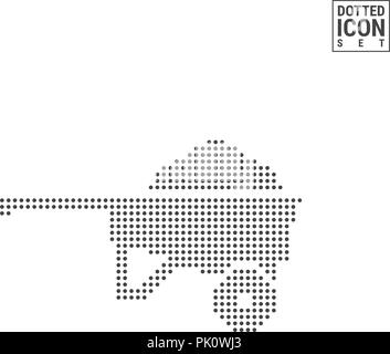 Wheelbarrow Dot Pattern Icon. Garden Cart Dotted Icon Isolated on White. Vector Background, Design Template. Can Be Used for Advertising, Web and Mobile UI. Stock Vector