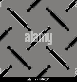 Wooden Rolling Pins Seamless Pattern Stock Vector