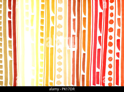 background in orange, yellow and brown colours, spots, stripes, and circles. Freehand drawing with markers. For the work of designer clearance fabrics Stock Photo