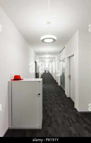 Interior, modern building, long corridor Stock Photo