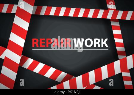 Crime. repair ribbon on the dark background. Stock Vector