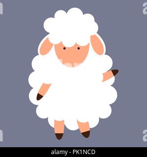 Cute little sheep. vector illustration Stock Vector