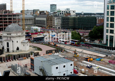 Paradise Circus redevelopment, general view of Broad Street and centenary Square area, Birmingham, UK Stock Photo