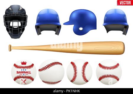 Big set of baseball equipment Stock Vector