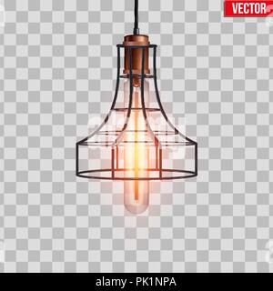 Decorative edison light bulb wire Stock Vector