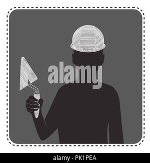 avatar anonymous  in the form of a silhouette men builder Stock Vector