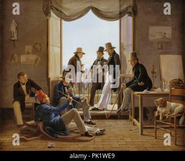 A Group of Danish Artists in Rome, Hansen, Constantin, 1837 Stock Photo