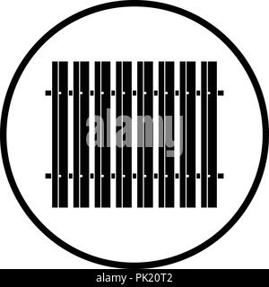 Icon of Construction fence . Thin circle design. Vector illustration. Stock Vector