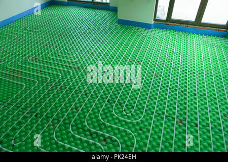 The floor heating hydro system - home installation Stock Photo