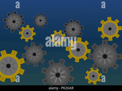 Abstract business pattern metal gear of machine background Stock Vector